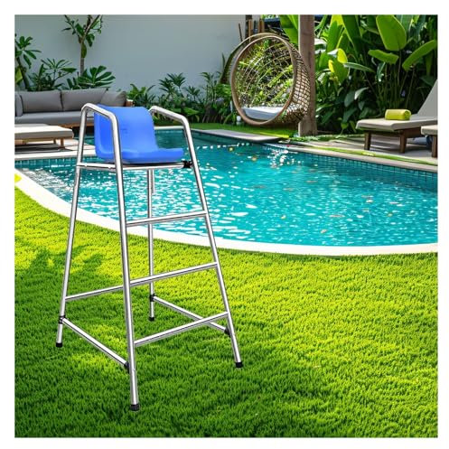 TYHAYJYK Swimming Pool Lifeguard Chair Life-Saving Observatory, Stainless Steel Pool Rescue Ladder Starting Platform Chairs for Competition Pool/Beach/Water Park Resorts(3 Steps- H 150cm/59