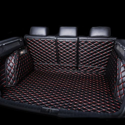 Car Leather Cargo Liners for Toyota FJ Cruiser 2007-2023, Full Coverage All Weather Rear Trunk Liner Mats Protector Boot Mats,BlackRed