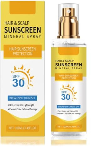 Hair & Scalp Sunscreen SPF30, Hair & Scalp Sun Protection Spray, Hair Sun Protection Spray, Scalp Spf Non-Greasy UV Protection, Prevent Hair Color Fade/Dryness, Suitable for Hiking/Beach/Running (1)