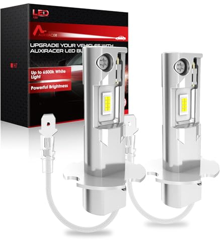 H3 LED Bombilla, 22000LM 6500K 500% Brillante, H3 Reemplazo de Halógena, 1:1 Tamaño, Plug and Play para Automóviles Como Luz Alta y Luz Baja, 2 Piezas