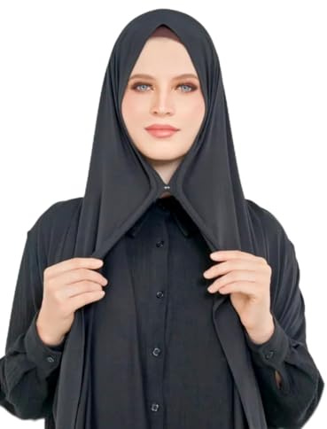 Instant Magnetic Hijab Chiffon (Black)