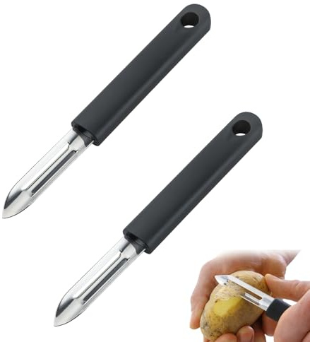 2 Stück Sparschäler,Kartoffelschäler,Edelstahl Schäler,Gemüseschäler,Potato Peeler,Kartoffelschälmesser,Gurkenschäler,Universalschäler,Karottenschäler,Peeler für Vegetable,Kartoffeln,Karotten,Gurken