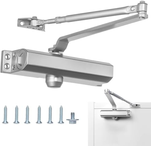 Dörrstängare automatisk dörrstängare hydraulisk för inomhus- och utomhusbruk, robust fjäderdörrstängare av aluminium, kommersiell och bostäder – dörrar från 65 kg till 85 kg