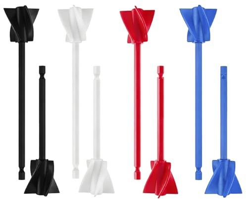 8pcs Paint Mixer for Drill, 4 Colors Paint Stirrer, 2 Sizes Mixer Attachments for Resin Projects, and Home Improvements