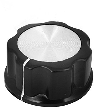 sourcing map Schwarz 30mm Oberteil Dia 6mm Welle Potentiometer Kontrollknöpfe Schalter MF-A04