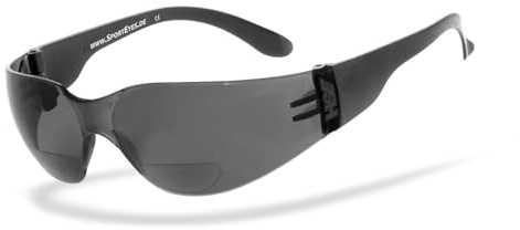 HSE® SportEyes® | BIFOKAL Brille: +3,00 DIOPTRIEN | Sportbrille mit Lesehilfe | UV400 Schutzfilter, HLT® Kunststoff-Sicherheitsglas nach DIN EN 166 | Sportbrille, Fahrradbrille, Bikerbrille