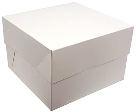 Reynards White SQUARE Cake BOXES - PACKS OF 5 - perfect for transporting your creations! (12 Inch)