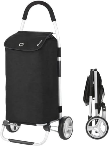 Cruiser Einkaufswagen 45ltr - Faltbare einkaufstrolley klappbar (schwarz)