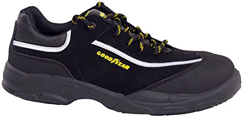 Goodyear G1388601C – unisex säkerhetsskor – svart nubuk S3 SRC – skydd och hållbarhet – lämpliga för olika arbetsaktiviteter – storlek 38