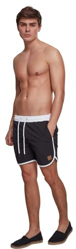 URBAN CLASSICS Bañador para Hombre Estilo Retro, Bermudas Cortos, Shorts de Baño para Natación de Secado Rápido adapto para las Vacaciones, Tallas XS - 5XL