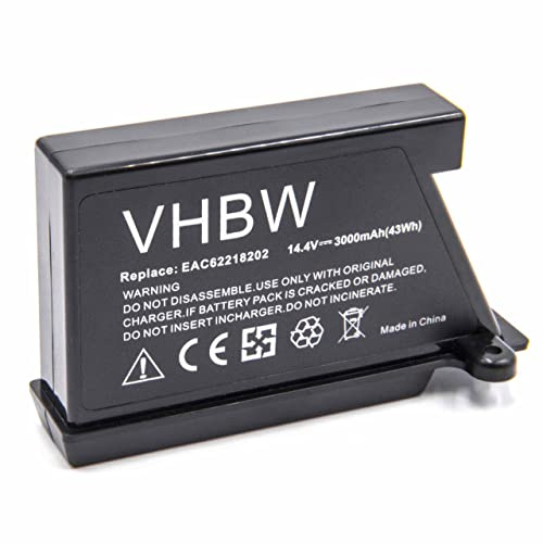 vhbw Batterie aspirateure Compatible avec LG Hom-Bot VR1012W | VR1013RG, VR1010GR, VR1012BS, VR1013WS, VPARQUET. noir (3000mAh, 14,4V, Li-ion)