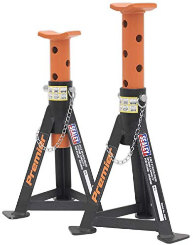 Sealey HD Axle Stands/Jack Stands Pair - 3 Tonne Capacity per Stand Multi Hole **AS3O - Orange**