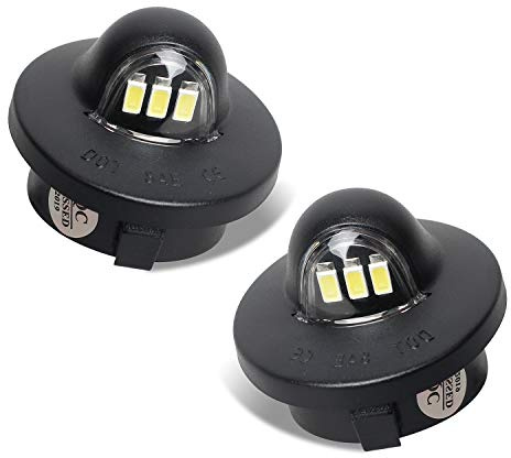 RUXIFEY LED License Plate Lights Tag Light Lamp Assembly Compatible with Ford F150 F250 F350 Super Duty Ranger Explorer Bronco Excursion Expedition, 6500K Black, Pack of 2