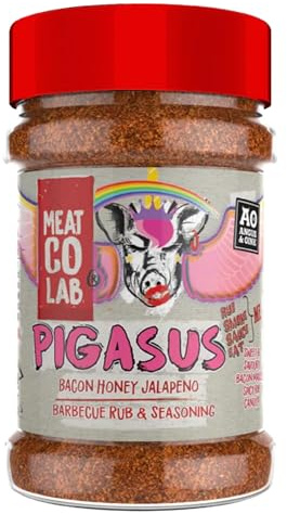 Angus & Oink | Pigasus Bacon Honey Jalapeno Barbeque Rub & Seasoning | Perfect for Pork, Chicken, Chops & Chips | Ideal for Grilling, Smoking & Oven | 220g