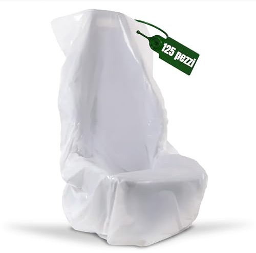PLASTISAK - Bobina Coprisedili Usa e Getta Universali 125 Pezzi in Plastica Bianca - Coprisedili Usa e Getta per Auto per Officine, Concessionarie, Carrozzerie