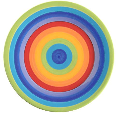 Hand Painted Rainbow Stripe Ceramic 18 cm Side Plate