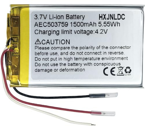 DC 3.7V AEC503759 1500mAh wiederaufladbare Lithium-Polymer-Batterie passend für Steelseries Arctis 7 Wireless Gaming Headset Batteriewechsel