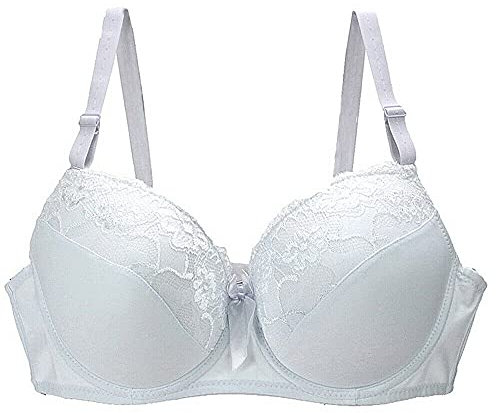BCHRAYIUP Women's Underwire Padded Sexy Bra Push Up Full Cup Size Elastic Band Bra 38-D White