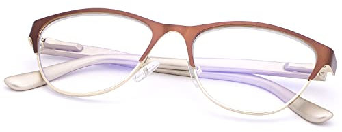 Progressive Multifocus Reading Glasses Computer Blue Light Blocking for Women Men No Line Multifocal Readers with Spring Hinge Anti Eye Strain/Glare/UV Filter Trifocal Presbyopic Eyeglasses 1.5