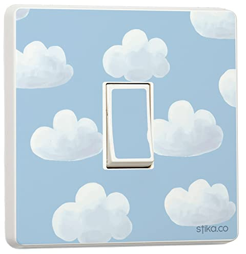 stika.co Paquete de 2 diseños de nube, diseño para una sola cubierta de interruptor de luz pegatinas de vinilo