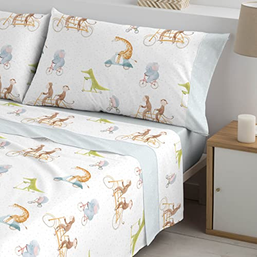 DHestia - Juego de Sábanas Infantil Niños y Niñas Cama 90 y Cama 105 Corredores (Cama 105, Azul)