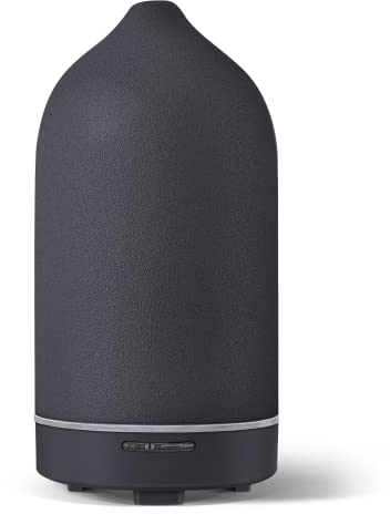 JESMAY Aroma diffuser för eteriska oljor 120 ml, premium ultraljudsdiffuser, keramisk luftfuktare, rumsdoft, doftolja, diffuser med LED, BPA-fri, för sovrum, kontor, spa (svart)