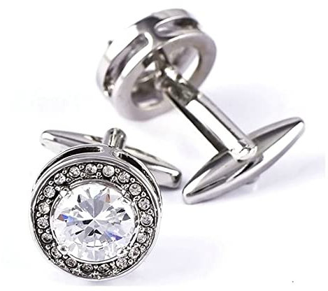 Whoiy Manschettenknöpfe Herren Silber Gravur, Manschettenknöpfe Herren Hochzeit Gravur Vergoldet Silber für Männerkostenlos Gravieren