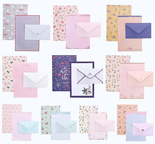 90 Sheets Cute Animal Stationary Paper and Envelopes Set,Cute Animal Lined Letter Writing Paper,60 Sheets Stationary Paper and 30 Sheets Envelopes,Printer Paper Stationery Paper.