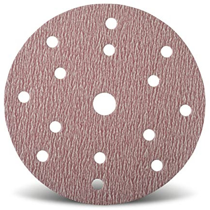 Wfix PRO F225 - Discos de lija superduraderos, 150 mm, con Auto-adherente, perforación de 15 agujeros, para uso profesional, grano P320 fino, juego de 100 papeles de lija para carrocería, náutica