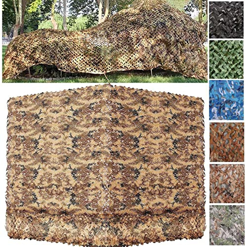 DGSFES Malla de Sombra Camuflaje Militar - Red de Camuflaje para Jardín, Caza, Camping y Coche | Toldo Exterior Duradero, Protector Solar Ligero