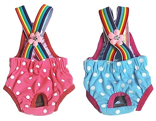 2 Stück Hygiene Sanitär Höschen für Kleine Hunde Physiologische Unterwäsche