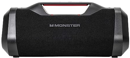 Monster Bluetooth Boombox: IPX5 Rechargeable Waterproof Bluetooth Speaker with USB Charge Out & Aux Input, 120W Portable Wireless Speaker