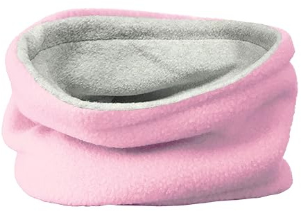 TOSKATOK® Barn pojkar flickor varm vinter vändbar mjuk fleece halsvärmare halsduk, Baby rosa/ljusgrå, en storlek