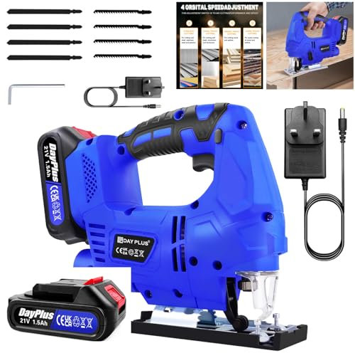 3000W Electric Cordless Jigsaw Power ±45°Cutting Jig Saws + Li Battery & Charger