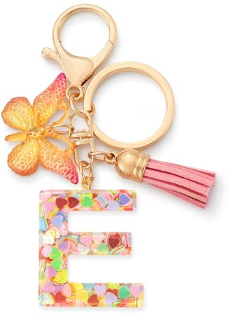CHUQING Buchstabe Schlüsselanhänger Mädchen mit Schmetterling | Schmetterling Buchstaben Schlüsselanhänger mit Anfangsbuchstabe für Frauen und Damen, glitzerndes Accessoire und Geschenk.