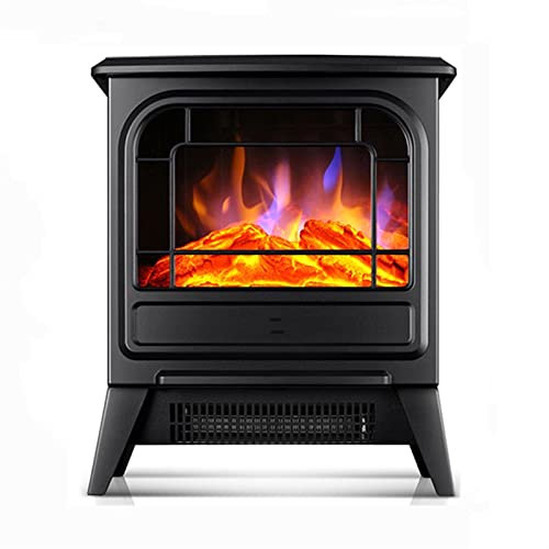Chimenea Eléctrica Decorativa Estufa de chimenea eléctrica de 17 Calentador de estufa independiente con protección de seguridad contra sobrecalentamiento de llama realista, for espacios pequeños, 900