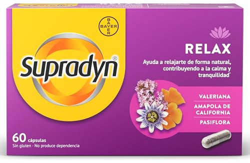 Supradyn Relax - Apoyo para relajarte de forna natural contribuyendo a la calma y la tranquilidad con Amapola de California, Pasiflora y Valeriana - 60 Cápsulas