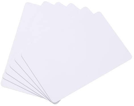 QUARKZMAN 10Pcs Tarjetas PVC En Blanco De Color, CR80 15 Mil Tarjetas Plásticas En Blanco Para Identificación Impermeable, Tarjetas De Crédito, Placas De Identificación, Blanco