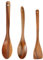 3 Pièces Cuillère de Cuisine en Bois, 30cm Spatule Bois Cuisine, Cuillère à Mélanger à Long Manche, Antiadhésive Cuillère en pour Cuisiner, pour les Woks et les Poêles