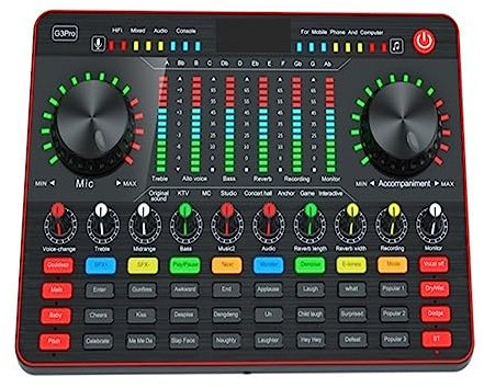 AIRYSSFU Kit scheda audio, Live Sound Card Studio Microfono a Condensatore Kit Audio Webcast Mixer for Cellulare PC Laptop Trasmissione Live Streaming(G3 Pro sound card)