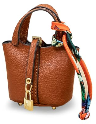 LAOYEFACAI Mini Taschenanhänger Süßer Leder Schlüsselanhänger Handtaschen Charm Perfekt für Damen Dekoration und Aufbewahrung kleiner Gegenstände (ZS)