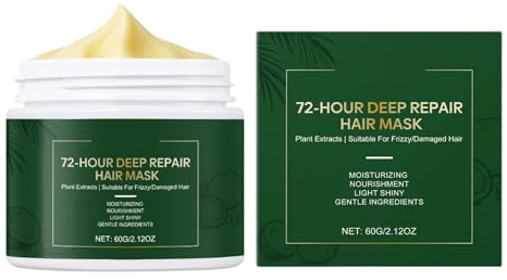 Crème capillaire pour cheveux abîmés - Crème nourrissante contre les pointes fourchues et les frisottis - Soin pour les femmes et les hommes avec des cheveux secs épais ou fins à la maison ou