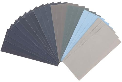 24 Stück Nassschleifpapier 5000 Schleifpapier Set, Holz Schleifpapier Sandpapier Feine, Nass und Trocken Sandpapier für Holzmöbel, Stein, Metall 1000 1200 1500 2000 2500 3000 4000 5000
