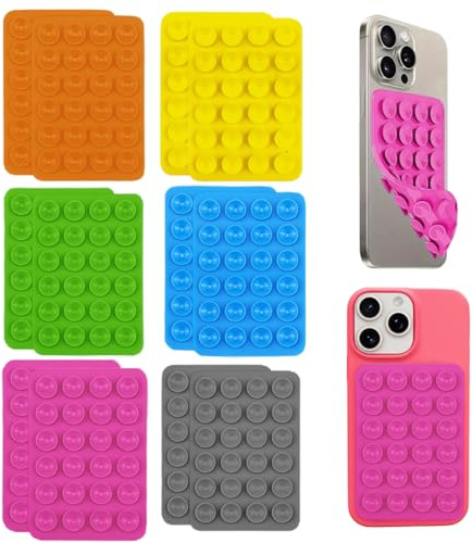 YUPZAR 12 Pezzi Ventose per Cellulare in Silicone,Colori Multipli,Supporto per Cellulare,A Mani libere, Ventosa con Retro Adesivo,Per Custodia per Selfie e Video