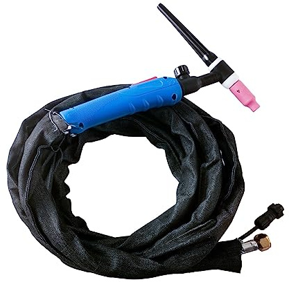 WIG-Schweißgerät, WIG-Argon-Bogenschweißgerät, TIG200A, Schweißbrenner WP-17FV, flexibles Ventil, blaues Kabel, Länge 3/5/7 m, mit Verbrauchsmaterialien, Löten, Lötbrenner zum Schweißen (7 m)