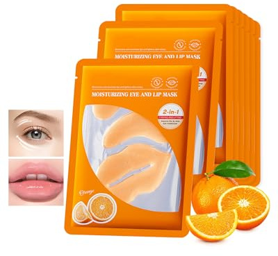 Lip and Eye Masks, 8 pezzi di cuscinetti per occhi in cristallo collagene, occhiaie e puffiness, contro le rughe degli occhi, linee fini, idratanti, set per le labbra, regalo per donne e ragazze
