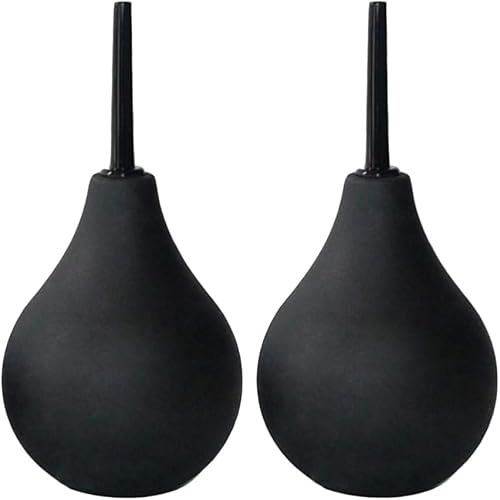 Ear Syringe Pack of 2-224ml Hand Bulb Syringe for Infants & Adults, Rubber Ear Washing Squeeze Bulb, Ear Washing Removal Tool Ear Syringe (Black)