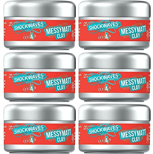 Wella Shockwaves Go Matt Clay, 6er Pack (6 x 75 ml)