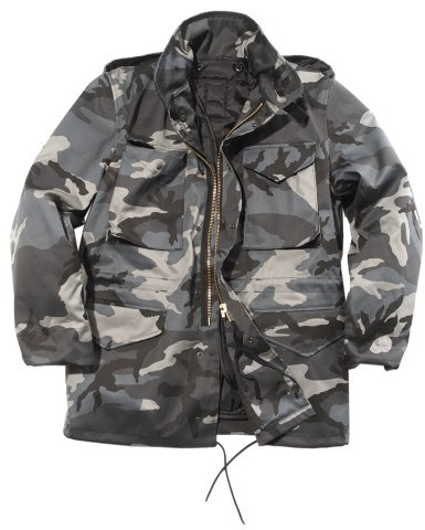 Mil-Tec US Feldjacke M65 T/C mit Futter • Klassische Militärjacke mit herausnehmbarem Thermo-Liner • Army Jacke mit 4 Pattentaschen • Übergangsjacke Herren • Outdoor Arbeitsjacke