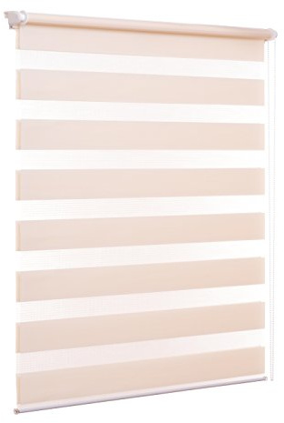 Ventanara® Doppelrollo ohne Bohren Klemmfix Creme Fenster Duo Rollo verspannt inklusive Klemmträger 50 x 150 cm